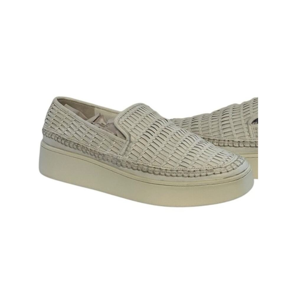 Vince. White Stafford Slip-Ons size US 8.5 Leather Platform Sneakers $248
